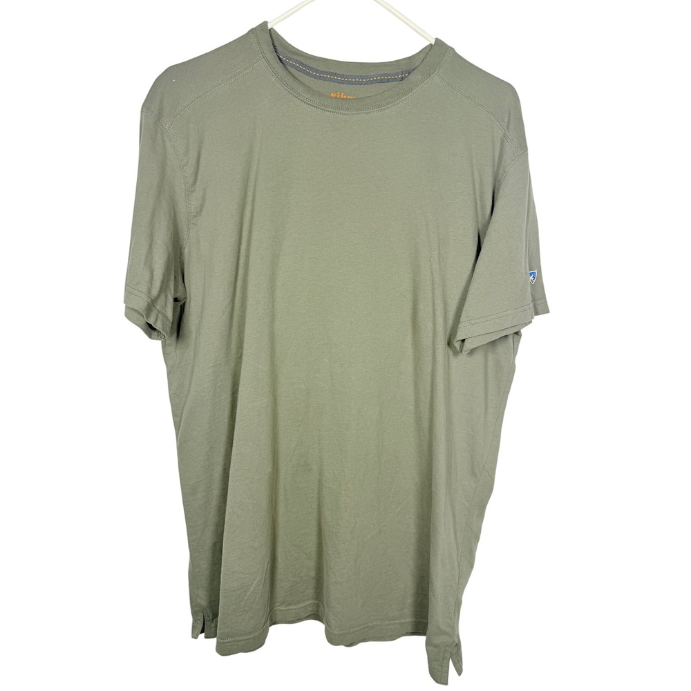 KUHL Mens Wildfibre TShirt XL Olive Green Organic Cotton Short Sleeve Hiking Tee